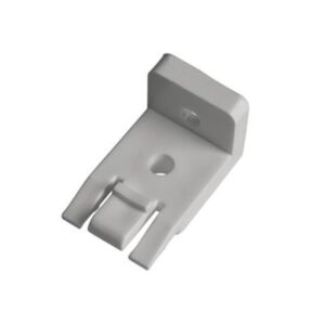Witte kunststof WEPRO wandsteun voor aluminium gordijnrails, geschikt voor Caro, Curva, Robusto en Wave.